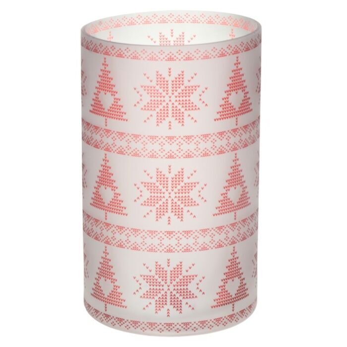 Yankee Candle Red Nordic Frosted Glass Jar Holder-1